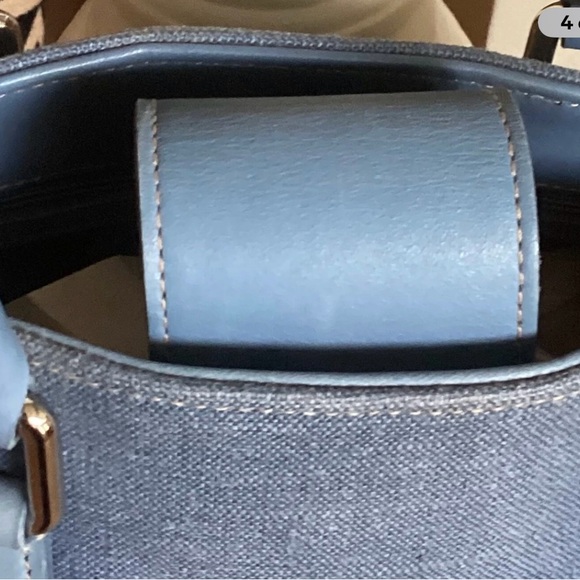 -SOLD-Coach Vintage 2001 Bonnie Legacy Leather & Linen Tote - Picture 4 of 10